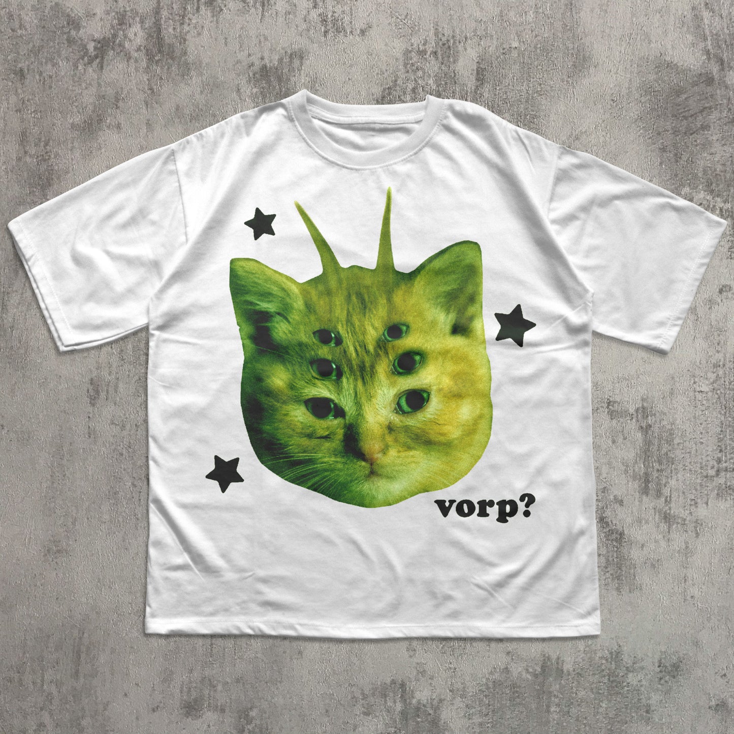 Vorp Funny Alien Cat Meme T-shirt, Silly Cats Shirt, Stupid Shirts, Unhinged Clothes, Brainrot Tee