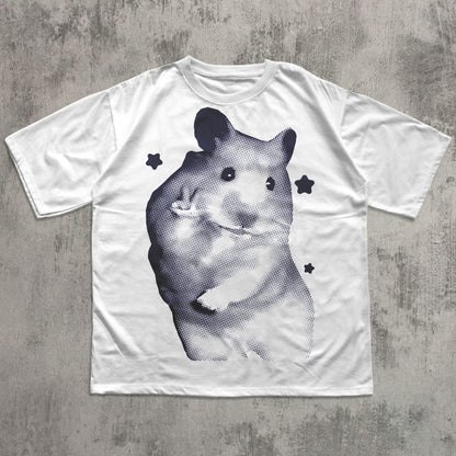 Y2k Retro Hamster T-shirt, Vintage Graphic Tee, Silly Hamsters Shirt, Aesthetic Shirts
