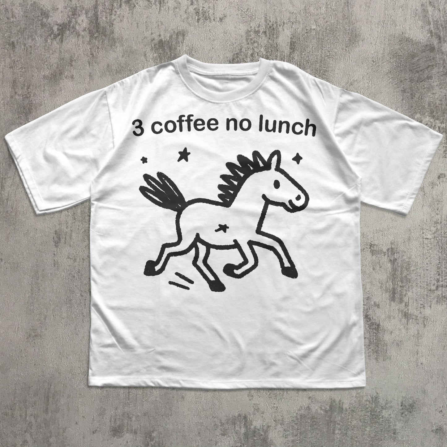 3 Coffee No Lunch Funny Horse Meme T-shirt, Silly Shirts