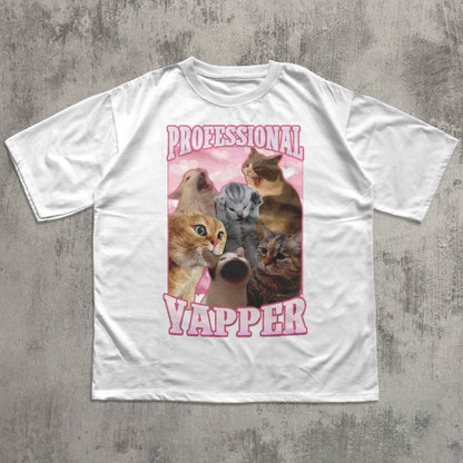 Professional Yapper Funny Cat Meme T-shirt