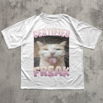 Certified Freak Funny Cat Meme T-shirt