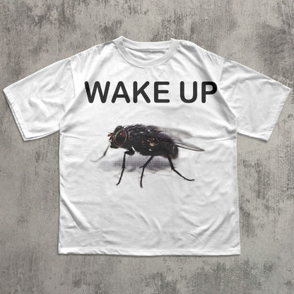 Wake Up Funny Meme T-shirt, Ironic Insects Shirt, Unhinged Clothes, Weird Tees