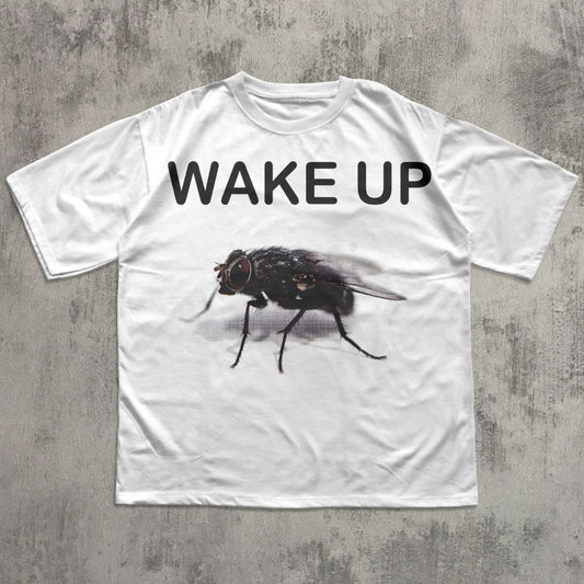 Wake Up Funny Meme T-shirt, Ironic Insects Shirt, Unhinged Clothes, Weird Tees