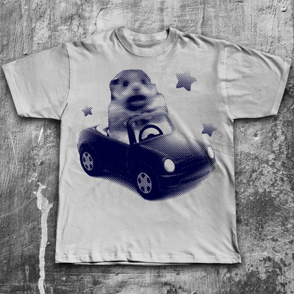 Y2k Scared Hamster in Car T-shirt, 2000s Vintage Graphic Tee, 90s Retro Shirt, Silly Tshirt
