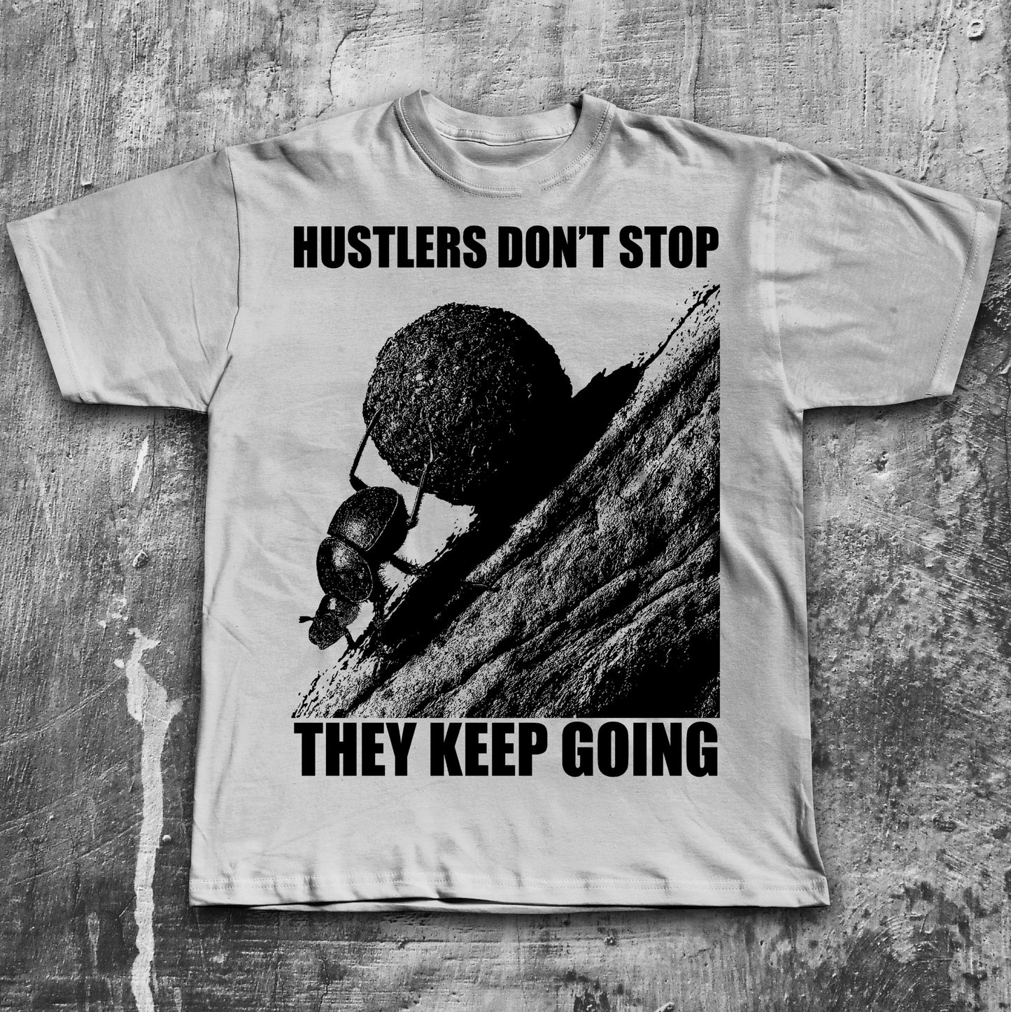 Hustlers Don't Stop They Keep Going Funny Dung Beetle T-shirt, 90s Retro Shirt