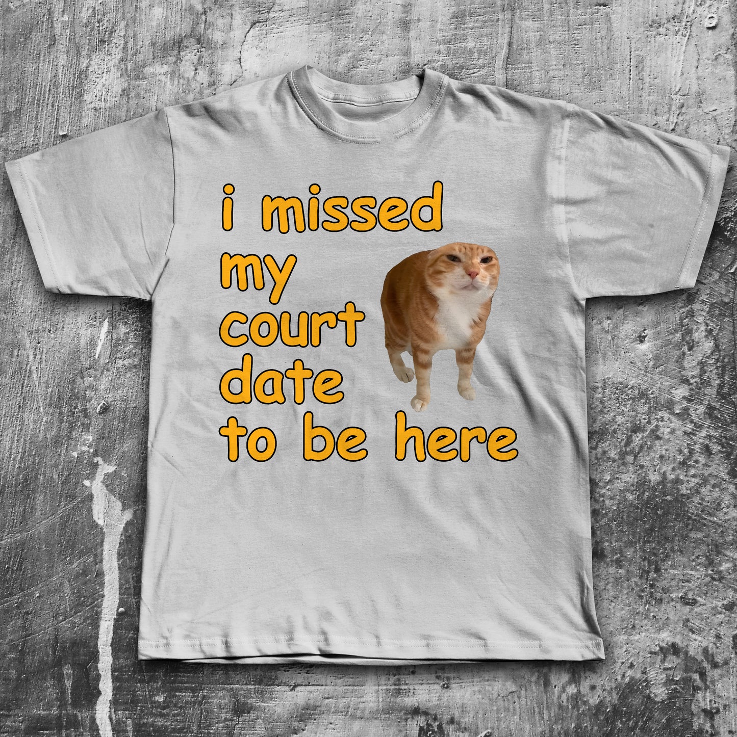 I missed my court date to be here Funny Cat Meme T-shirt
