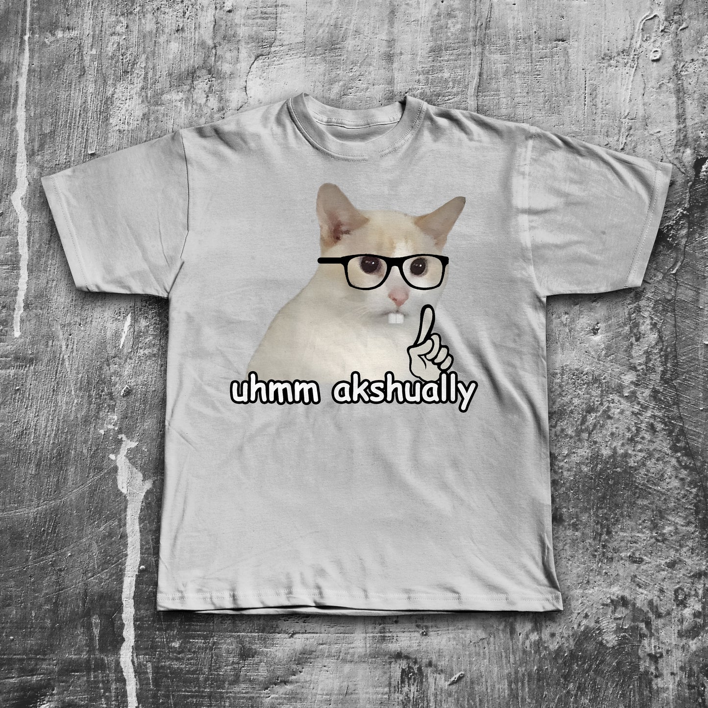 Umm Actually Funny Nerd Cat Meme T-shirt