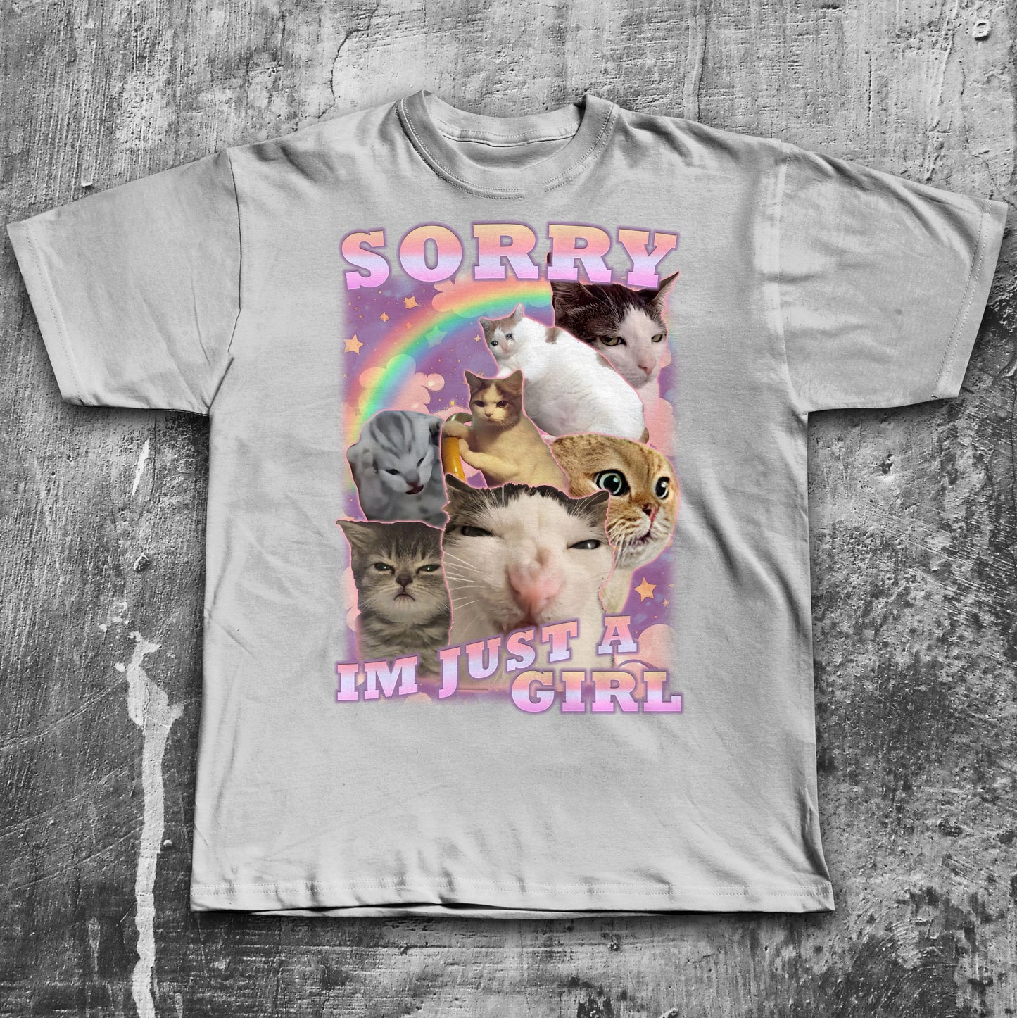 Sorry Im Just a Girl Funny Cat Meme T-shirt