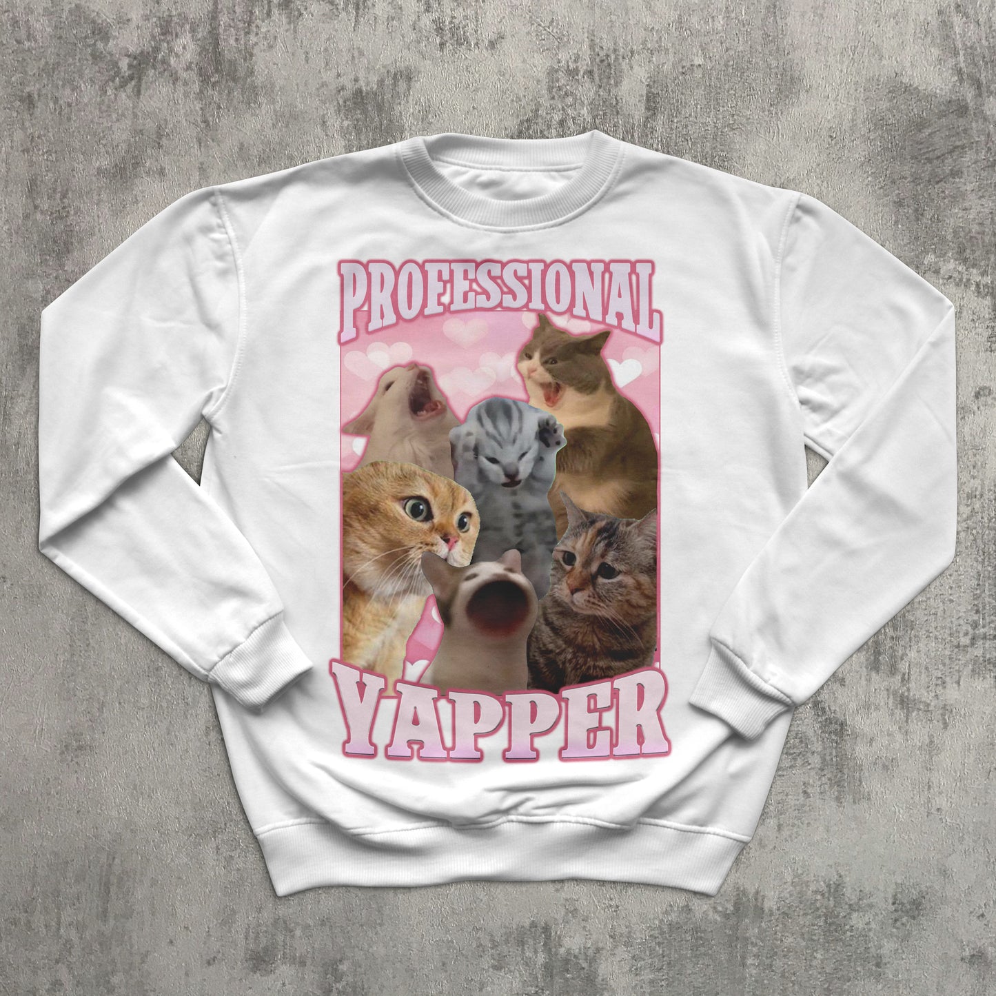 Professional  Yapper Funny Cat Sweatshirt, Yapping Cats Meme Tops, Ugly Sweater, Yapper Kitten Sweatshirts